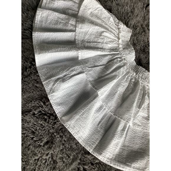 Polo Ralph Lauren Girls Seersucker Tiered Layered Mini Skirt Summer White Size 6 - Picture 3 of 9